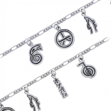 Reiki Symbols Silver Bracelet TBL097 - Jewelry